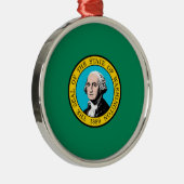 Vlagontwerp voor Washington State Metalen Ornament (Rechts)