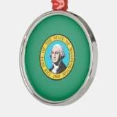 Vlagontwerp voor Washington State Metalen Ornament (Links)