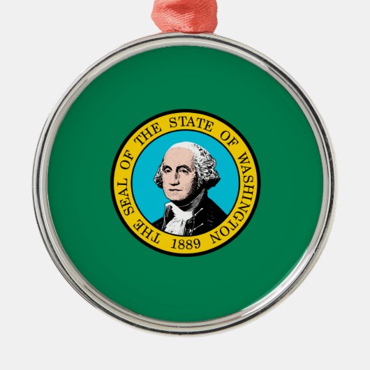 Vlagontwerp voor Washington State Metalen Ornament (Voorkant)