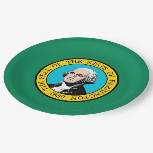 Vlagontwerp voor Washington State Papieren Bordje (Gekanteld)