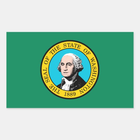 Vlagontwerp voor Washington State Rechthoekige Sticker (Voorkant)