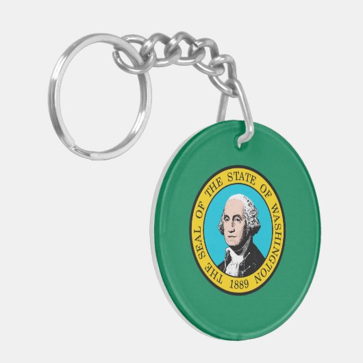 Vlagontwerp voor Washington State Sleutelhanger (Voorkant Links)