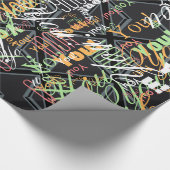 Vlagontwerp voor zwarte UniefacJack Cadeaupapier (Hoek)