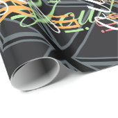 Vlagontwerp voor zwarte UniefacJack Cadeaupapier (Rol Hoek)