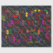 Vlagontwerp voor zwarte UniefacJack Cadeaupapier (Vlak)