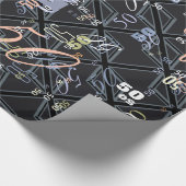 Vlagontwerp voor zwarte UniefacJack Cadeaupapier (Hoek)