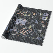 Vlagontwerp voor zwarte UniefacJack Cadeaupapier (Uitgerold)