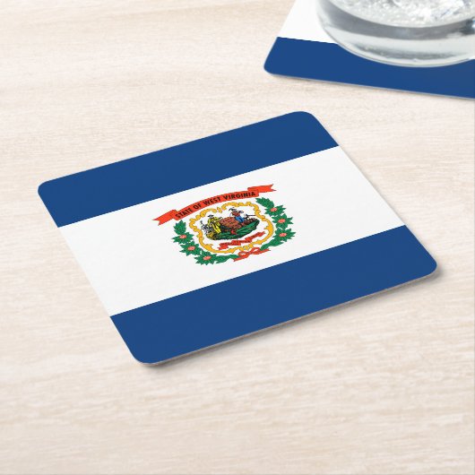 Vlagontwerp West Virginia Kartonnen Onderzetters (Schuin)