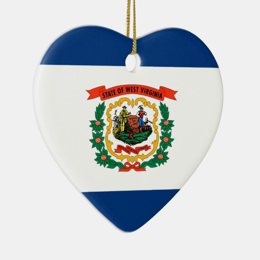 Vlagontwerp West Virginia Keramisch Ornament (Rechts)