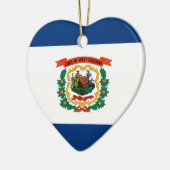 Vlagontwerp West Virginia Keramisch Ornament (Links)