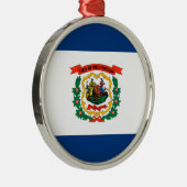 Vlagontwerp West Virginia Metalen Ornament (Rechts)