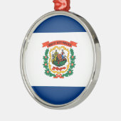 Vlagontwerp West Virginia Metalen Ornament (Links)