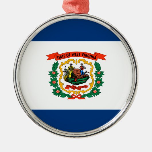 Vlagontwerp West Virginia Metalen Ornament (Voorkant)