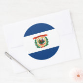 Vlagontwerp West Virginia Ronde Sticker (Envelop)