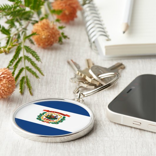 Vlagontwerp West Virginia Sleutelhanger (Zijkant)