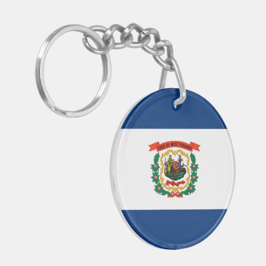 Vlagontwerp West Virginia Sleutelhanger (Voorkant Links)