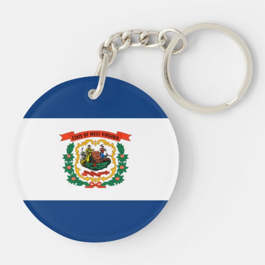 Vlagontwerp West Virginia Sleutelhanger (Achterkant)