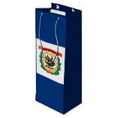 Vlagontwerp West Virginia Wijn Cadeautas (Achterkant Gekanteld)