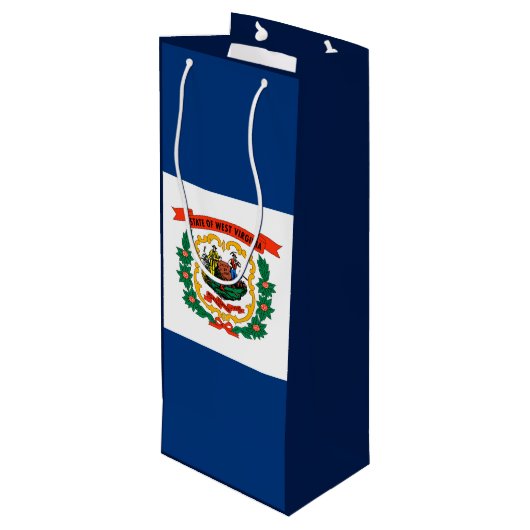 Vlagontwerp West Virginia Wijn Cadeautas (Achterkant Gekanteld)