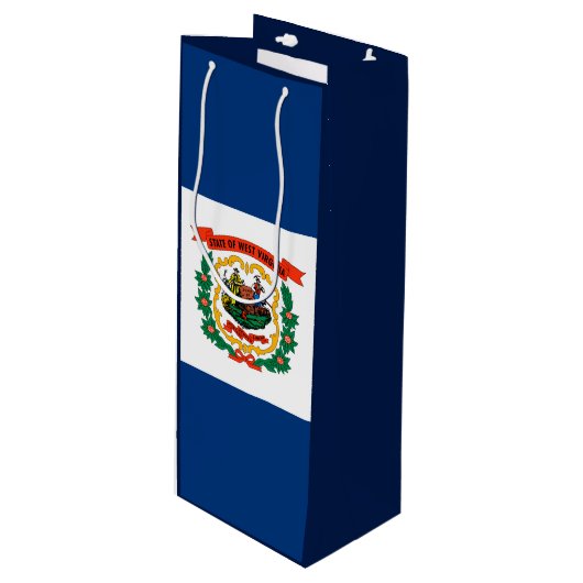 Vlagontwerp West Virginia Wijn Cadeautas (Voorkant Gekanteld)