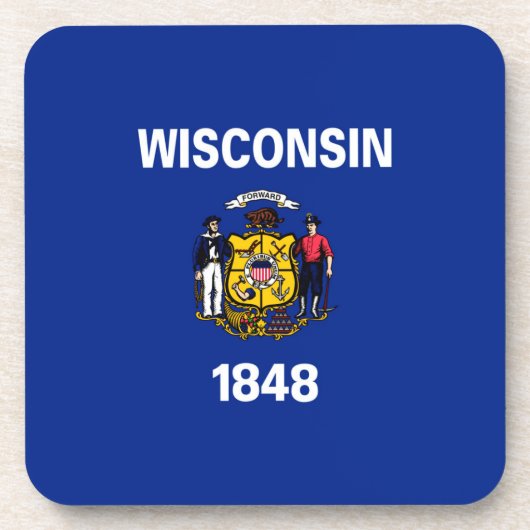 Vlagontwerp Wisconsin State Bier Onderzetter (Voorkant)