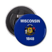 Vlagontwerp Wisconsin State Button Flesopener (Voorkant)