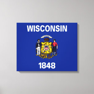 Vlagontwerp Wisconsin State Canvas Afdruk