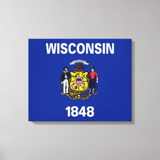 Vlagontwerp Wisconsin State Canvas Afdruk (Voorkant)
