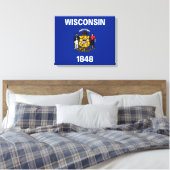 Vlagontwerp Wisconsin State Canvas Afdruk (Insitu (Slaapkamer))