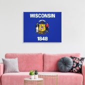 Vlagontwerp Wisconsin State Canvas Afdruk (Insitu (Woonkamer))
