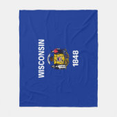 Vlagontwerp Wisconsin State Fleece Deken (Voorkant)