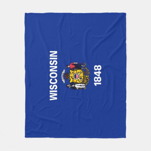 Vlagontwerp Wisconsin State Fleece Deken (Voorkant)