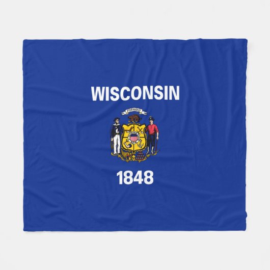 Vlagontwerp Wisconsin State Fleece Deken (Voorkant (Horizontaal))