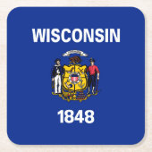 Vlagontwerp Wisconsin State Kartonnen Onderzetters (Voorkant)