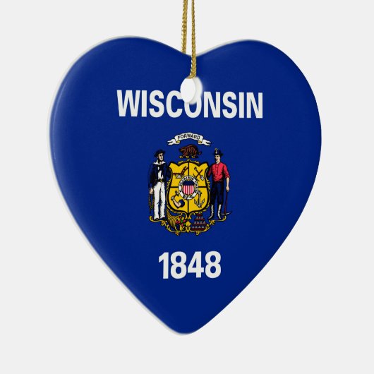 Vlagontwerp Wisconsin State Keramisch Ornament (Rechts)