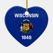 Vlagontwerp Wisconsin State Keramisch Ornament (Voorkant)