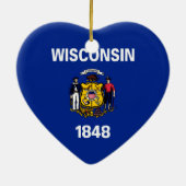 Vlagontwerp Wisconsin State Keramisch Ornament (Achterkant)