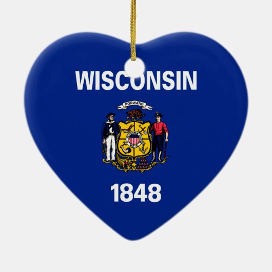 Vlagontwerp Wisconsin State Keramisch Ornament (Achterkant)