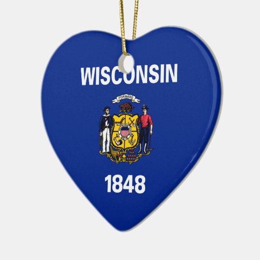 Vlagontwerp Wisconsin State Keramisch Ornament (Links)