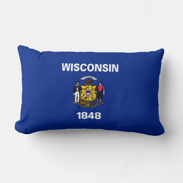 Vlagontwerp Wisconsin State Kussen (Voorkant)