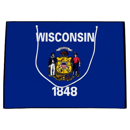 Vlagontwerp Wisconsin State Large Cadeautasje (Voorkant)