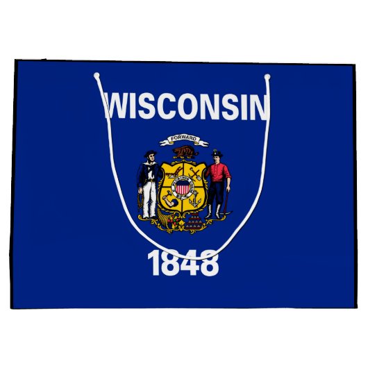 Vlagontwerp Wisconsin State Large Cadeautasje (Achterkant)