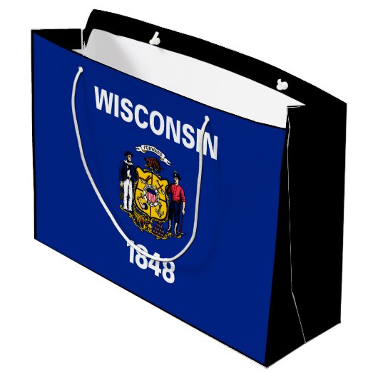 Vlagontwerp Wisconsin State Large Cadeautasje (Achterkant Gekanteld)