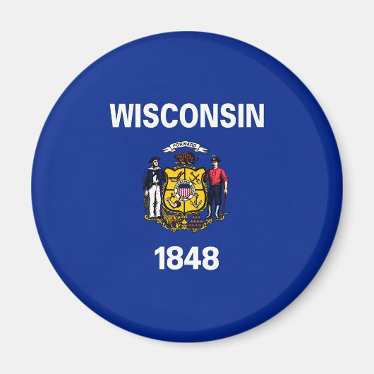 Vlagontwerp Wisconsin State Magneet (Voorkant)