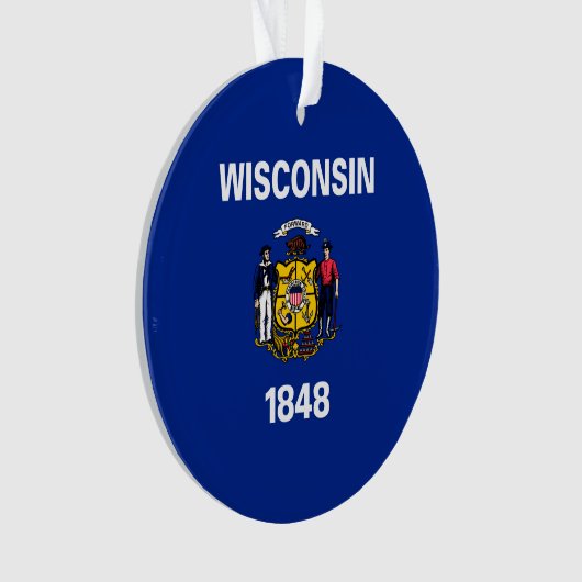 Vlagontwerp Wisconsin State Ornament (voorkant)