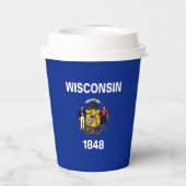 Vlagontwerp Wisconsin State Papieren Bekers (Achterkant)