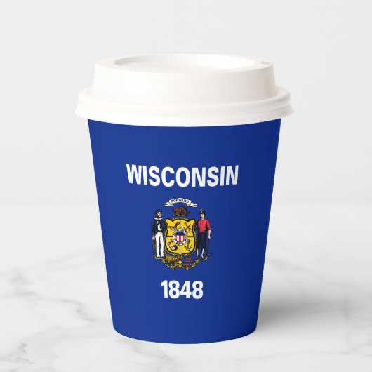 Vlagontwerp Wisconsin State Papieren Bekers (Voorkant)
