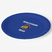 Vlagontwerp Wisconsin State Papieren Bordje (Gekanteld)