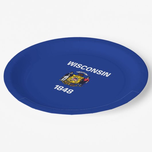 Vlagontwerp Wisconsin State Papieren Bordje (Gekanteld)