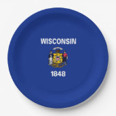 Vlagontwerp Wisconsin State Papieren Bordje (Voorkant)